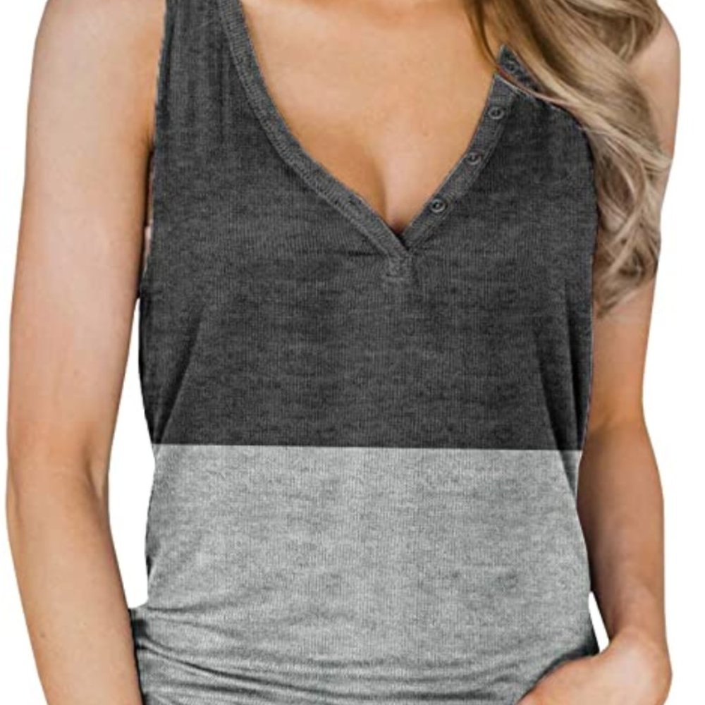 Grey Colorblock Tank Top